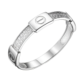 Кольцо из белого золота с фианитами