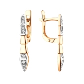 Серьги из золота с фианитами