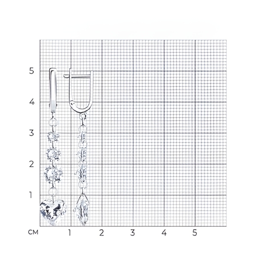 Серьги из серебра с фианитами
