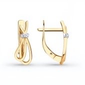 Серьги из золота с фианитами