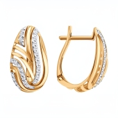 Серьги из золота с фианитами