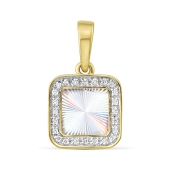 Подвеска из лимонного золота с алмазной гранью и бриллиантами