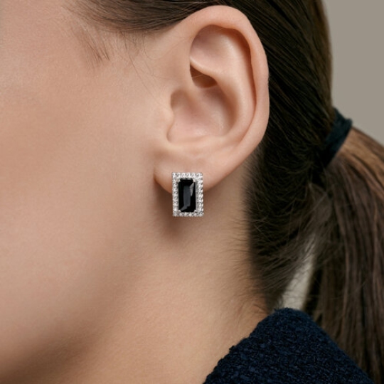 Серьги из серебра с фианитами