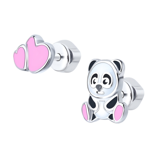 Серьги из серебра с эмалью