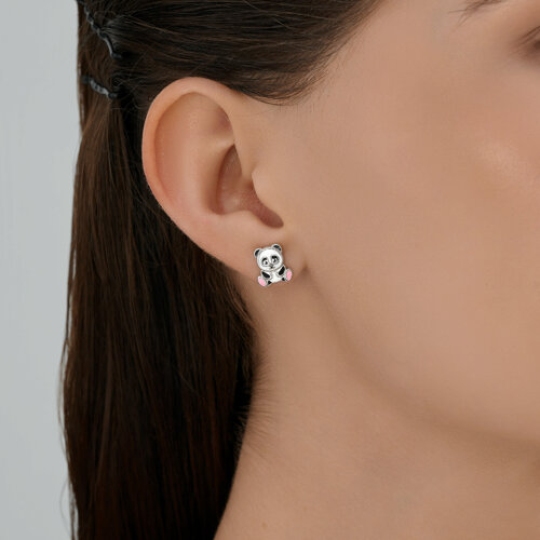 Серьги из серебра с эмалью