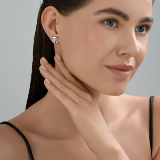 Серьги из серебра с эмалью