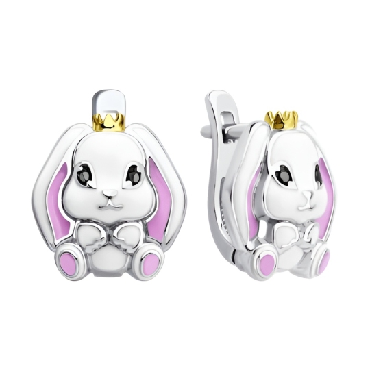 Серьги из серебра с эмалью