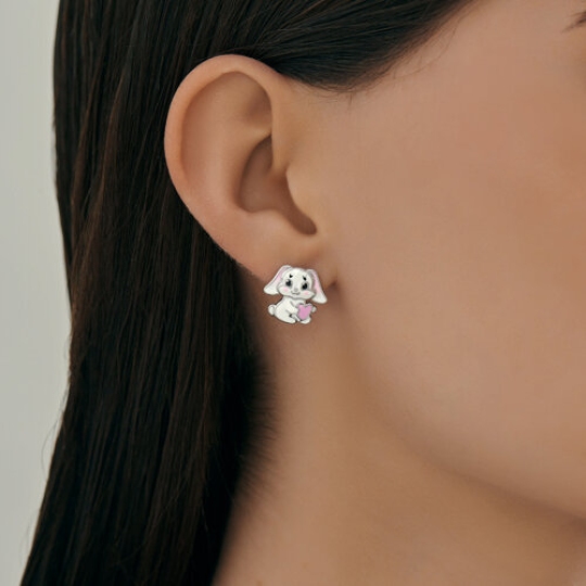 Серьги из серебра с эмалью