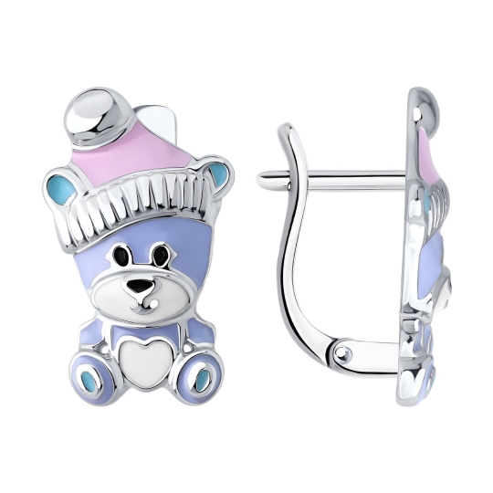 Серьги из серебра с эмалью