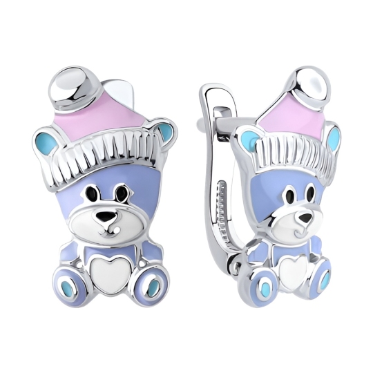 Серьги из серебра с эмалью