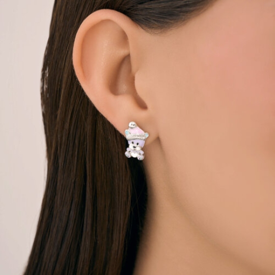 Серьги из серебра с эмалью