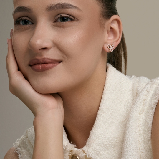 Серьги из золота с фианитами