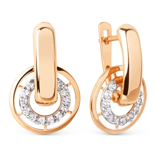 Серьги из золота с фианитами