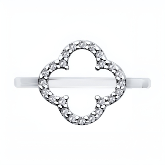 Кольцо из серебра с фианитами