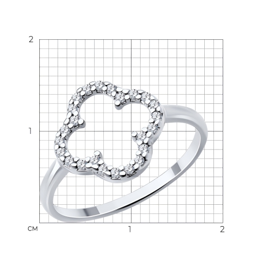 Кольцо из серебра с фианитами