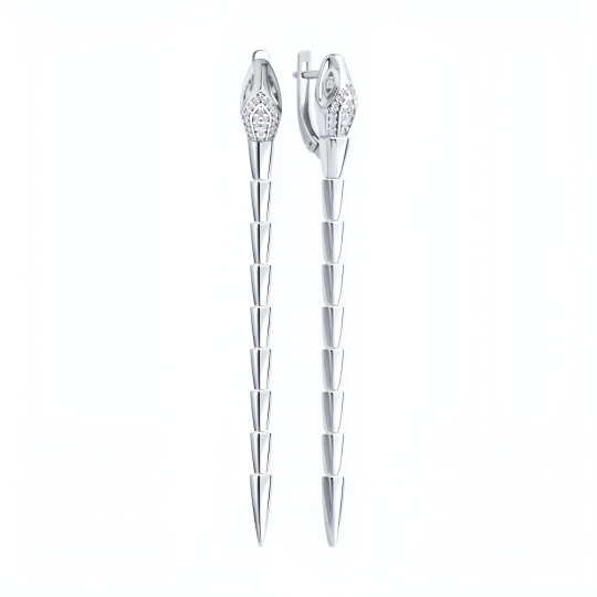 Серьги из серебра с фианитами