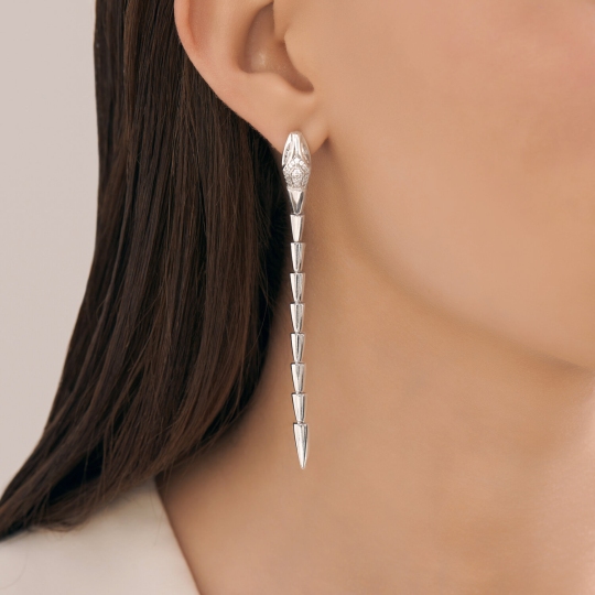 Серьги из серебра с фианитами