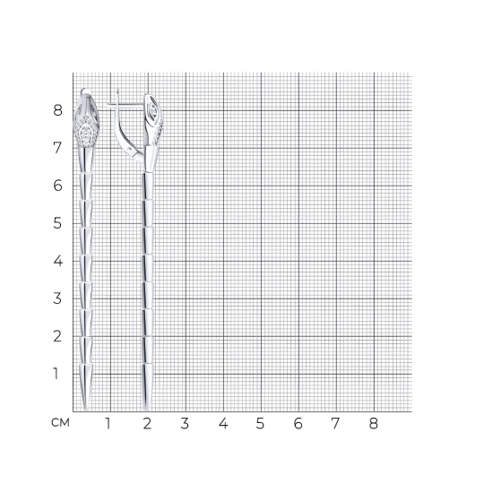 Серьги из серебра с фианитами