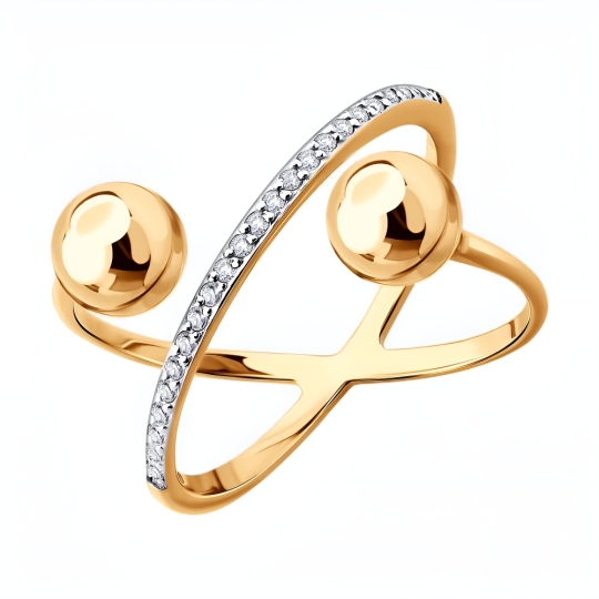 Кольцо из золота с фианитами