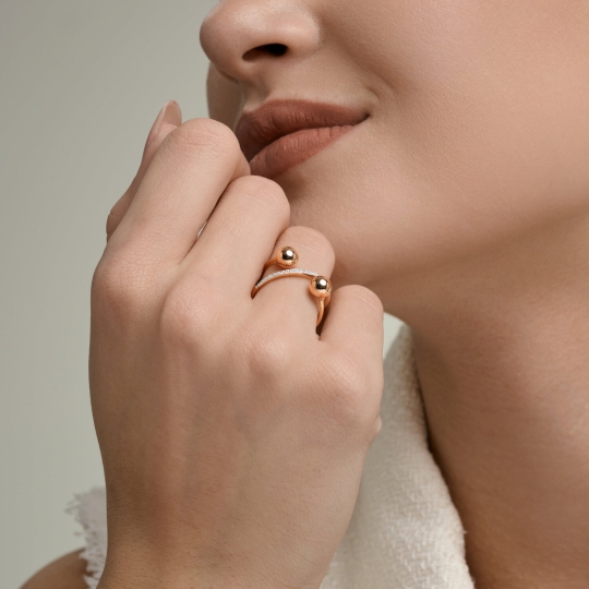 Кольцо из золота с фианитами