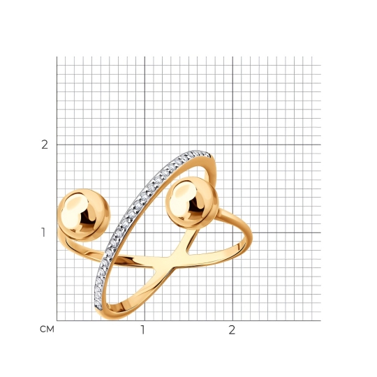 Кольцо из золота с фианитами