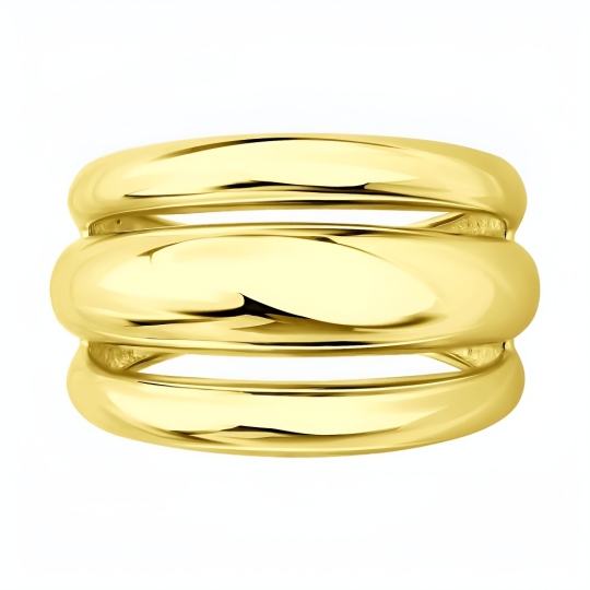 Кольцо из серебра, покрытие Вермель золото 999 пробы