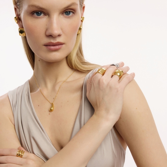 Кольцо из серебра, покрытие Вермель золото 999 пробы