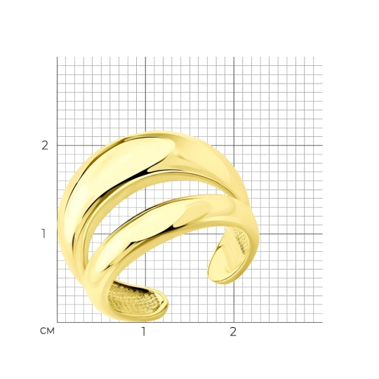 Кольцо из серебра, покрытие Вермель золото 999 пробы