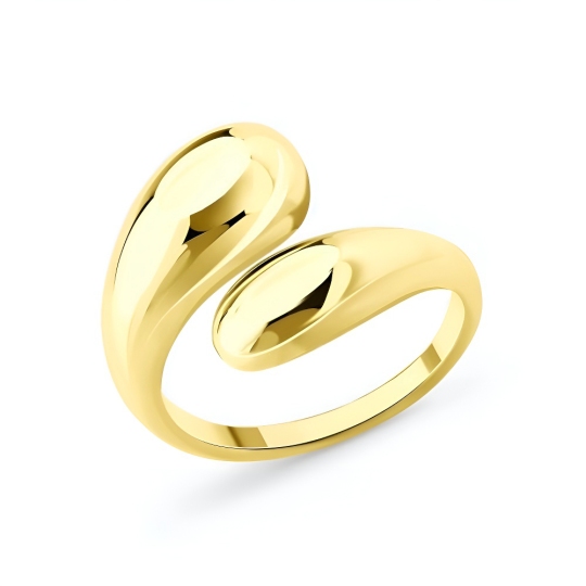 Кольцо из серебра, покрытие Вермель золото 999 пробы