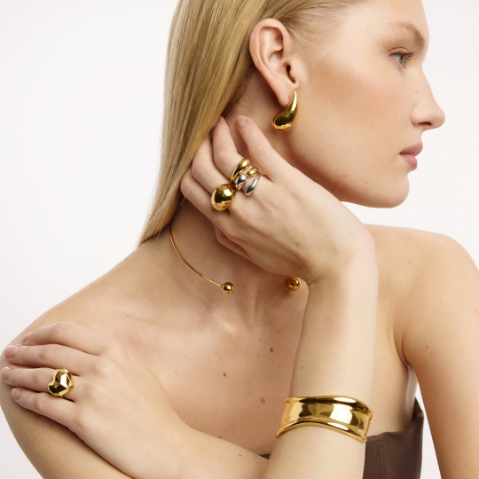 Кольцо из серебра, покрытие Вермель золото 999 пробы