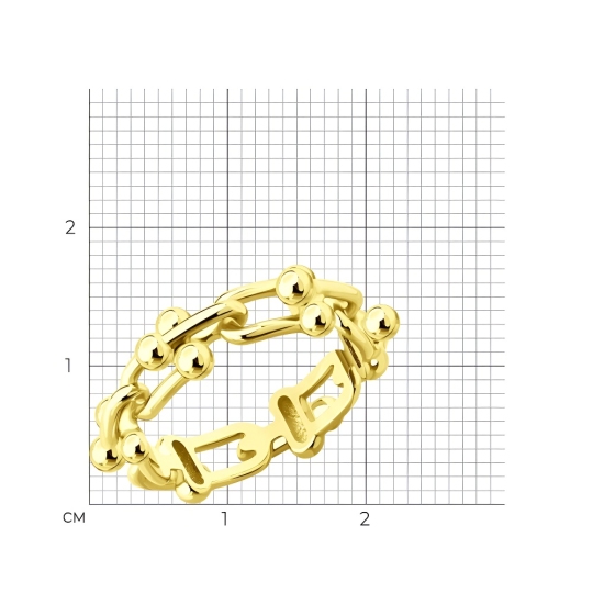 Кольцо из серебра, покрытие Вермель золото 999 пробы