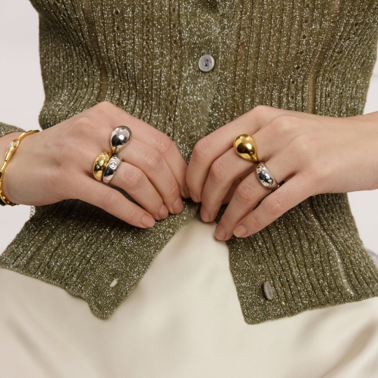 Кольцо из серебра, покрытие Вермель золото 999 пробы