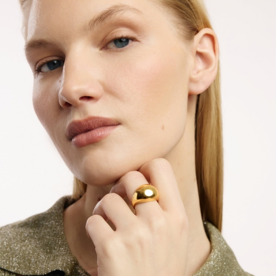 Кольцо из серебра, покрытие Вермель золото 999 пробы