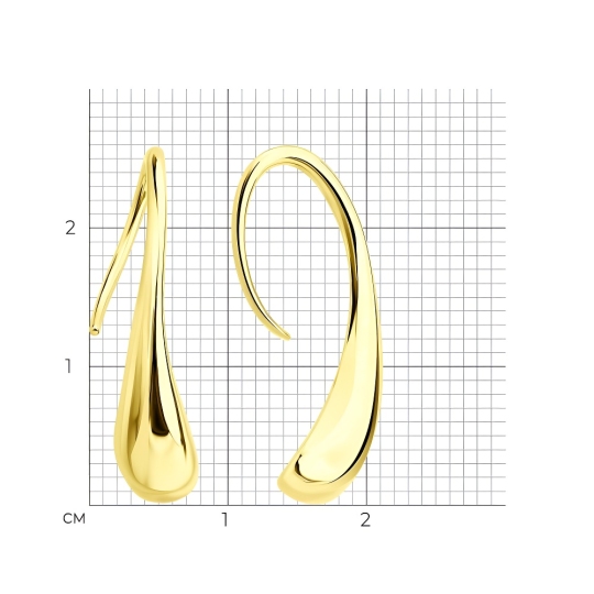 Серьги из серебра, покрытие Вермель золото 999 пробы