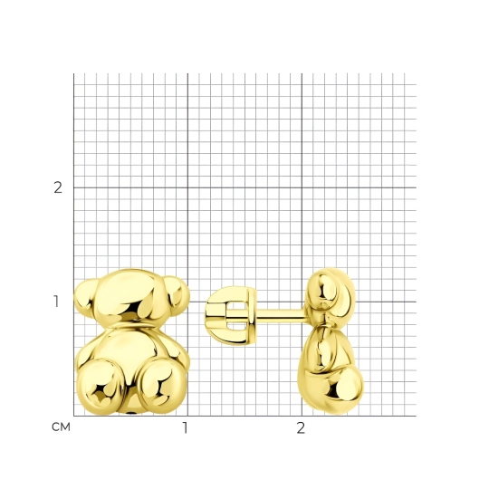 Серьги из серебра, покрытие Вермель золото 999 пробы