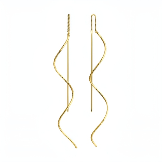 Серьги из серебра, покрытие Вермель золото 999 пробы