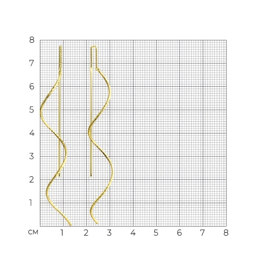 Серьги из серебра, покрытие Вермель золото 999 пробы