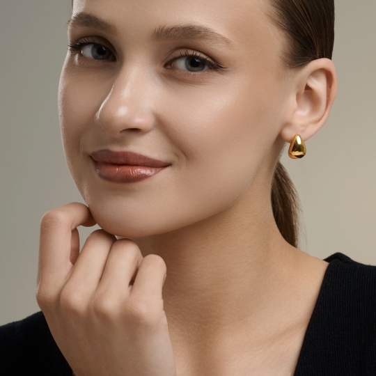 Серьги из серебра, покрытие Вермель золото 999 пробы