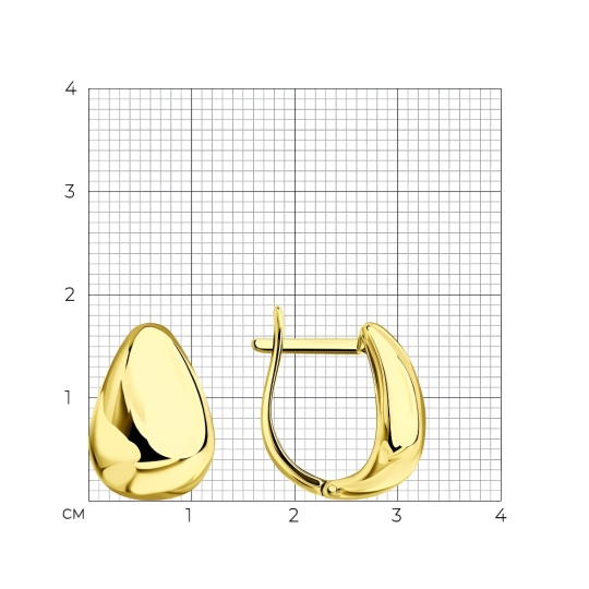 Серьги из серебра, покрытие Вермель золото 999 пробы