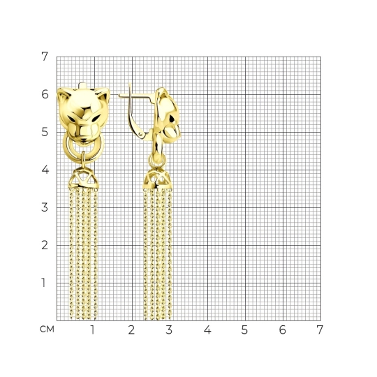 Серьги из серебра, покрытие Вермель золото 999 пробы