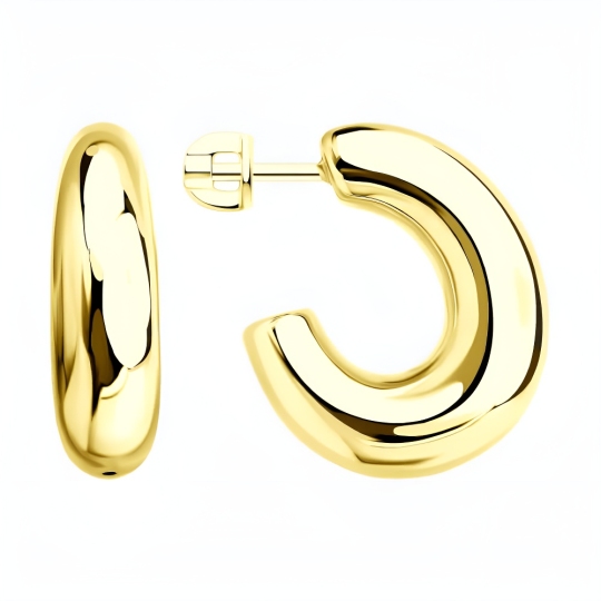 Серьги из серебра, покрытие Вермель золото 999 пробы