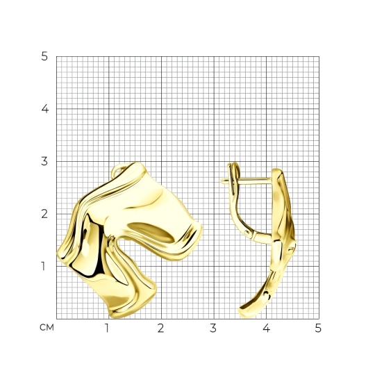 Серьги из серебра, покрытие Вермель золото 999 пробы