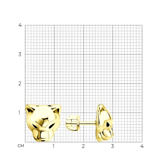 Серьги из серебра, покрытие Вермель золото 999 пробы