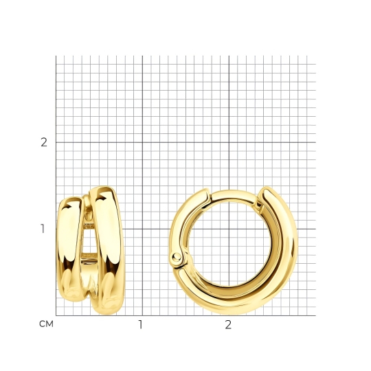 Серьги из серебра, покрытие Вермель золото 999 пробы