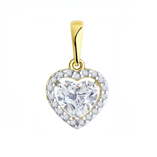 Подвеска из серебра с фианитами, покрытие Вермель золото 999 пробы