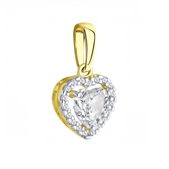 Подвеска из серебра с фианитами, покрытие Вермель золото 999 пробы