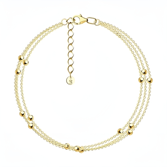 Браслет из серебра, покрытие Вермель золото 999 пробы