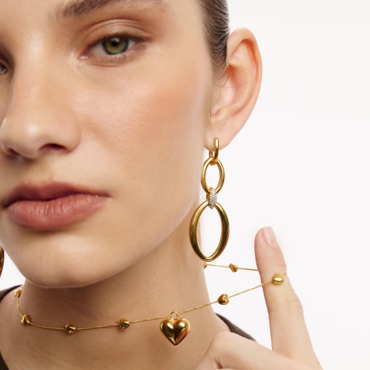 Колье из серебра, покрытие Вермель золото 999 пробы