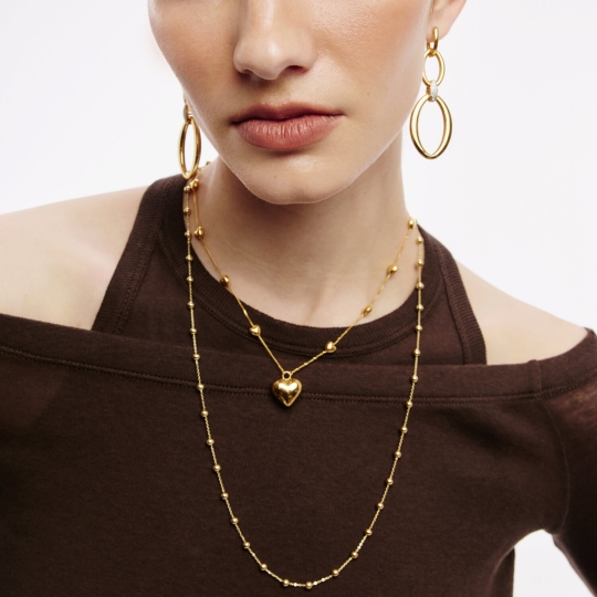 Колье из серебра, покрытие Вермель золото 999 пробы