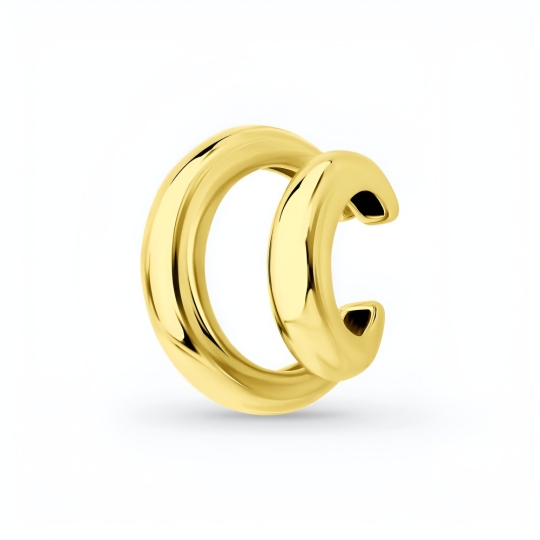 Серьга-кафф из серебра, покрытие Вермель золото 999 пробы